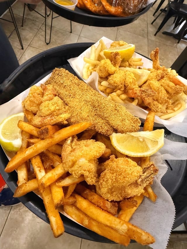 Fried Shrimp & Catfish Combo Basket.