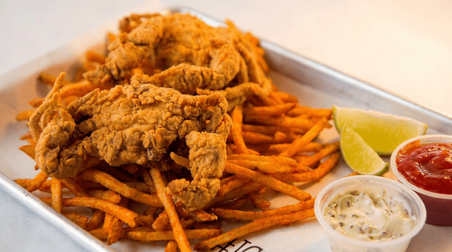Fried Soft Shell Crab Basket.